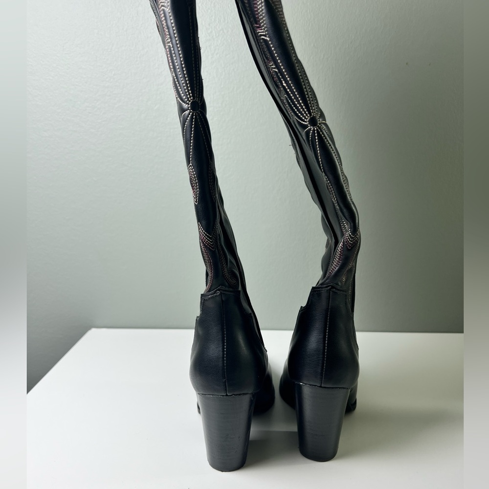 Steve Madden Black and Brown Heeled Boots - Picture 10 of 16
